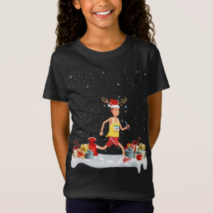 T-Shirt Amusant Rinder d'éclairage de Noël de Noël Hat Mar