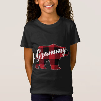 T-Shirt Amusant Rouge Plaid Chaussure d'ours de Buffle, Gr