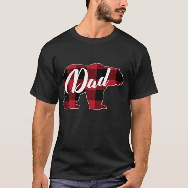 T-shirt Amusant Rouge Plaid Chaussure d'Ours de Buffle, Pa (Devant)
