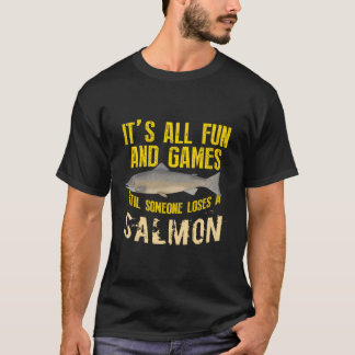 T-shirt Amusant Saumon Pêche Eau douce Poisson Gif d'eau s