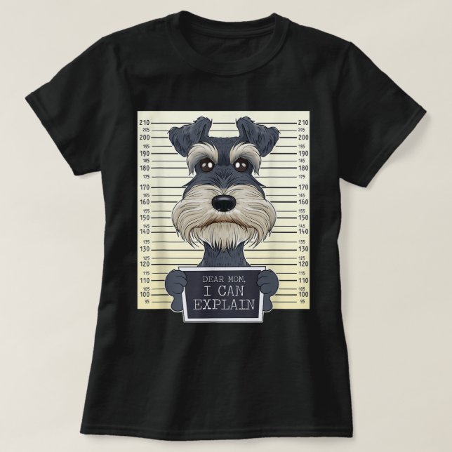 T-shirt Amusant Schnauzer Miniature Maman I Schnauze Minia (Design devant)