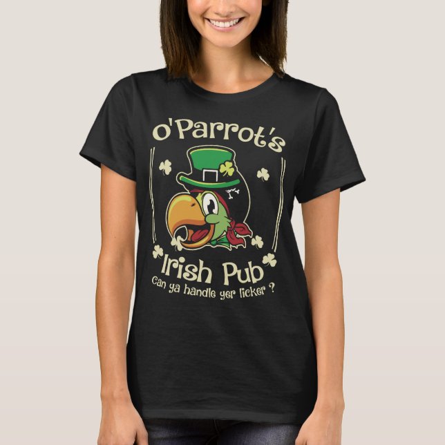 T-shirt Amusant St patrick Parrot Bird Irlandais (Devant)
