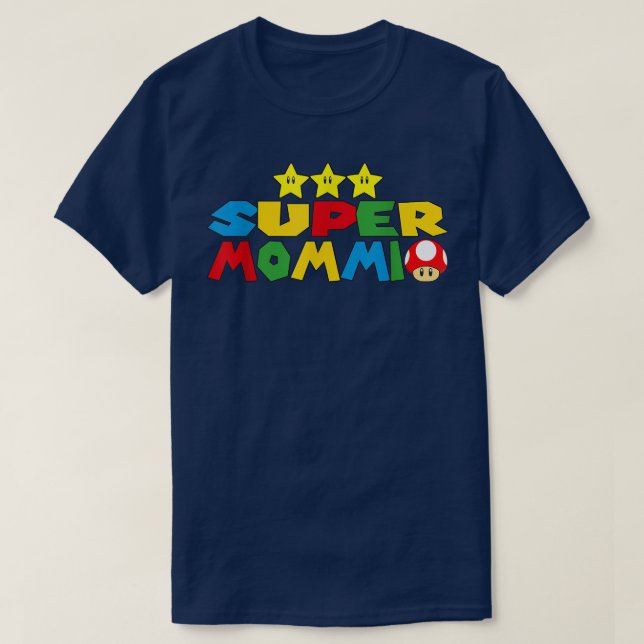 T-shirt Amusant Super Mommio Vidéo Jeu Lover Fête des Mère (Design devant)