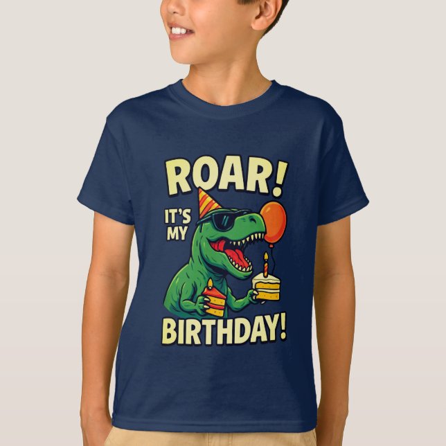 T-shirt Amusant T-Rex Dino Anniversaire (Devant)