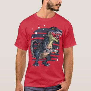 T-shirt Amusant T-Rex Gamer T Rex Jeu, Jeu Vidéo Mignonne