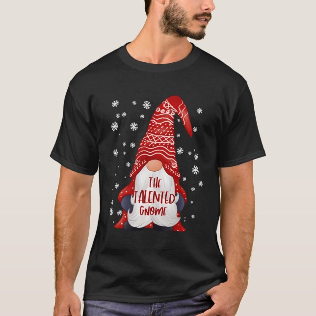 T-shirt Amusant Talented Gnome Famille Correspondant Noël  (Devant)