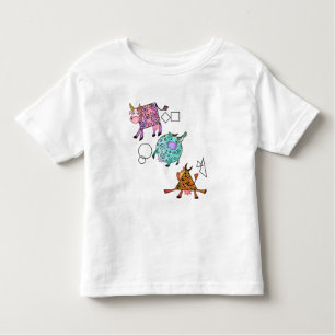 T-shirt amusant Toddler avec des vaches géométriqu