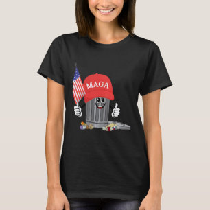 T-shirt Amusant Trump Mega Garbage Can Cartoon Caractère A