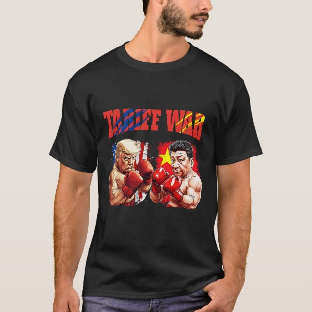 T-shirt Amusant Trump Vs Xi Jinping Boxing Boxing Match (Devant)