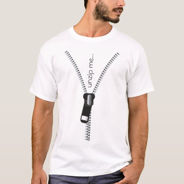 T-shirt Amusant Unzip Me Zipper, Texte Personnalisable Noi (Devant)