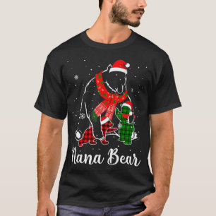 T-shirt Amusant Vert Rouge Plaid Nana Ours Correspondant P