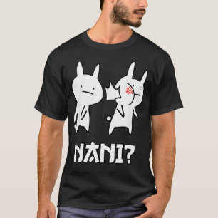 T-shirt Amusant vêtement japonais Anime Funny Nani Rabbit