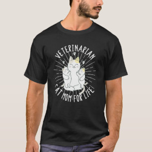 T-shirt Amusant Vétérinaire Pun Chat Maman Pour Vie Propri