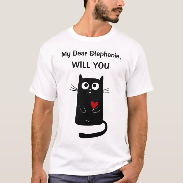 T-shirt Amusant Veux-Tu Me Marier Proposition De Mariage N (Devant)