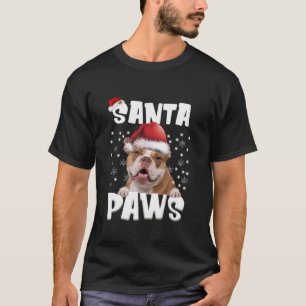 T-shirt Amusant vieux anglais Bulldog Christmas Lights Tre