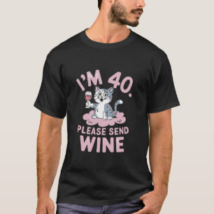 T-shirt Amusant vin mignonne Cat 40e fête d'anniversaire