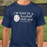 T-shirt Amusant Vintage Baseball Statistiques Geek Basebal<br><div class="desc">Le T-shirt parfait pour quelqu'un qui est vraiment dans le baseball et connaît toutes les petites choses du jeu - ils sont un Geek de Baseball Stats/Nerd. Le texte en style Vintage et déprimé dit : "Je suis un peu un Geek de Baseball Stats et fier de lui" Idéal pour...</div>