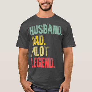 T-shirt Amusant Vintage mari papa pilote légende Rétro