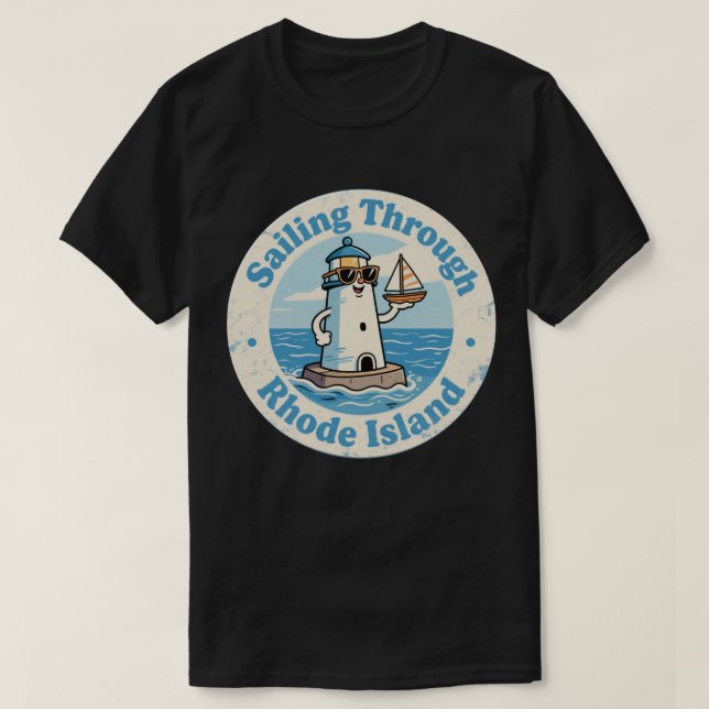 T-shirt Amusant Vintage Phare de Rhode Island (Design devant)