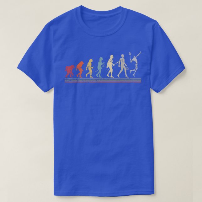 T-shirt Amusant Vintage Retro Style Evolution Badminton (Design devant)
