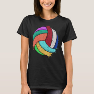 T-shirt Amusant Volleyball Art Pour Garçons Filles Femmes