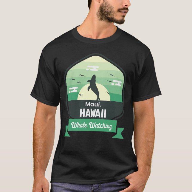 T-shirt Amusant Whale Watching Maui Ocean Water Sailing Ma (Devant)