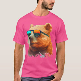 T-shirt Amusant Wombat Avec Lunettes De Soleil