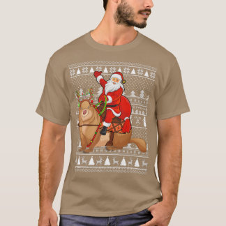 T-shirt Amusant Wombat Lover Père Noël équitation Wombat L