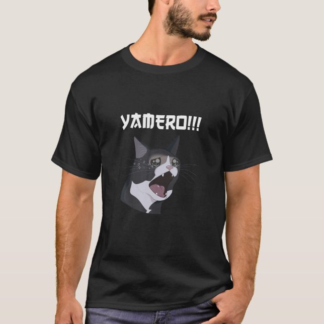 T-shirt Amusant Yamero Chat Mème Yamero Chat, Un Cri De Ch (Devant)