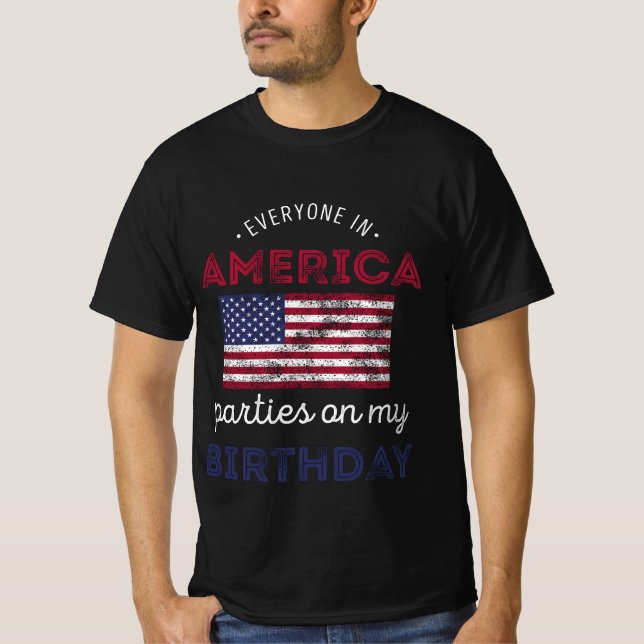T-shirt Amusante 4 juillet fête d'anniversaire en détresse (Devant)
