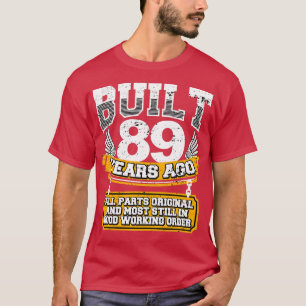 T-shirt Amusante 89ème Anniversaire Chemise Vintage constr