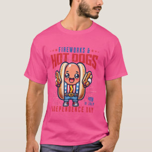 T-shirt Amusante America day Franchement américain hot-dog