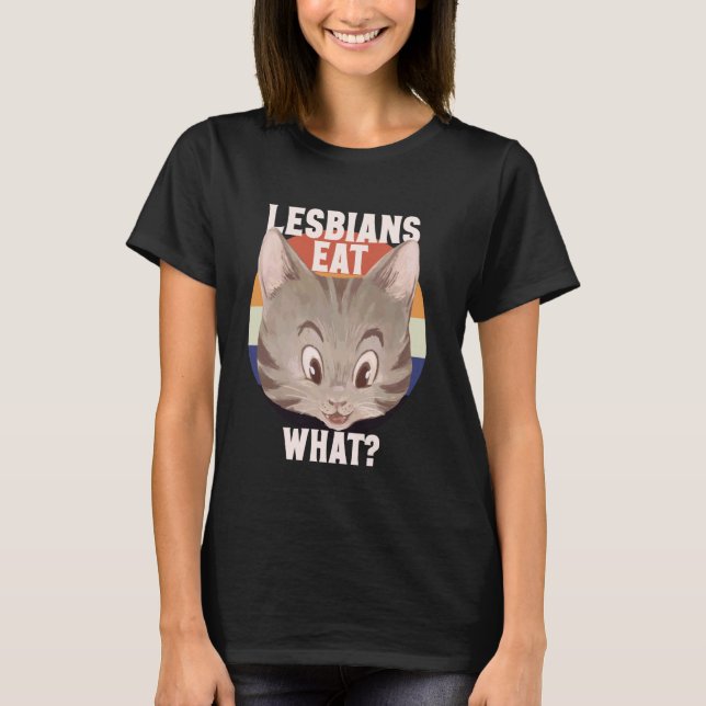 T-shirt Amusante Amoureux des chats lesbienne LGBTQ Pun Mè (Devant)