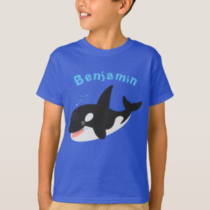 T-shirt Amusante baleine orque mignonne dessin animé
