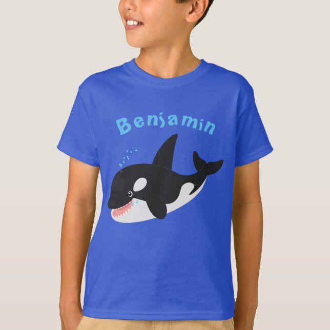 T-shirt Amusante baleine orque mignonne dessin animé (Devant)