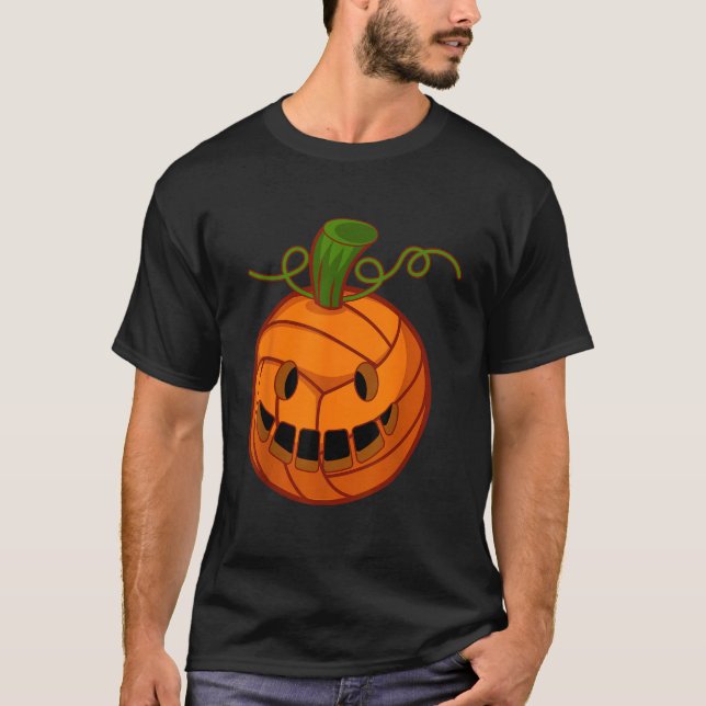T-shirt Amusante Citrouille de volley-ball Halloween fille (Devant)