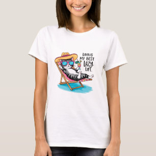 T-shirt Amusante Conception De Chat De Repose
