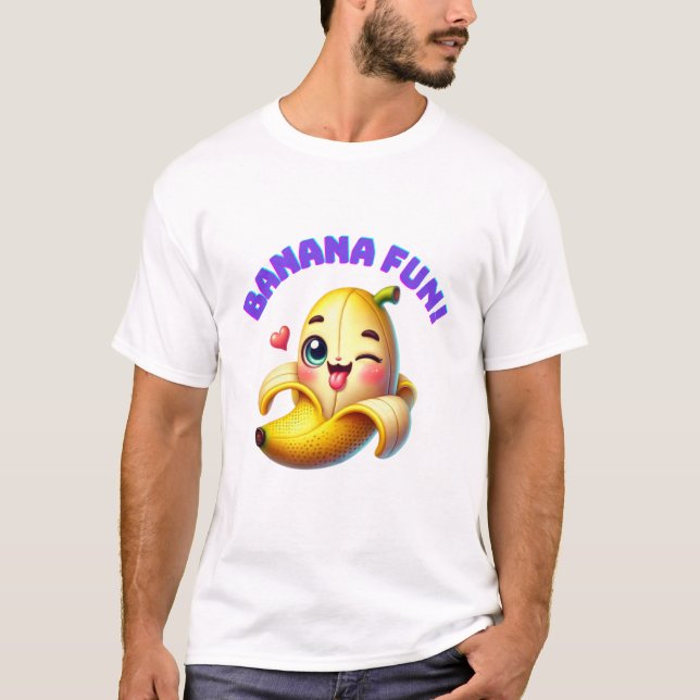 T-shirt Amusante conception de l'écriture banane pour Gi a (Devant)
