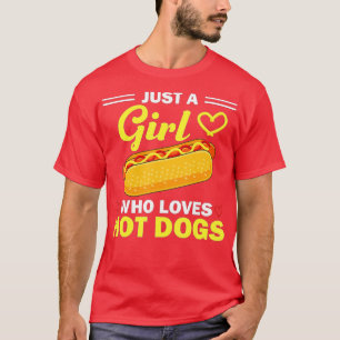 T-shirt Amusante Conception Hot Dog Pour Femmes Filles Amo