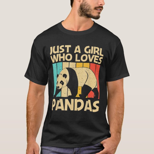 T-shirt Amusante Conception Panda Pour Filles Femmes Panda (Devant)