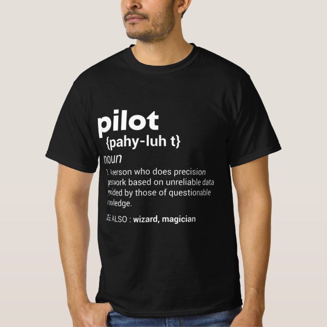 T-shirt Amusante définition de pilote conception avion Jet (Devant)