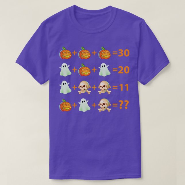 T-shirt Amusante équation mathématique Citrouille Ghost Ha (Design devant)
