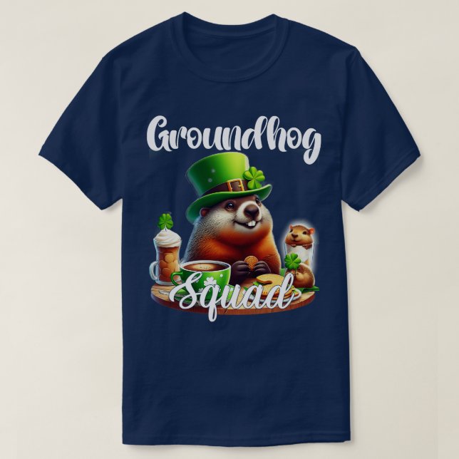T-shirt Amusante équipe de marmotte de fond Bonne St patri (Design devant)