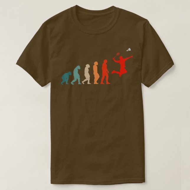 T-shirt Amusante Évolution Du Joueur De Badminton (Design devant)