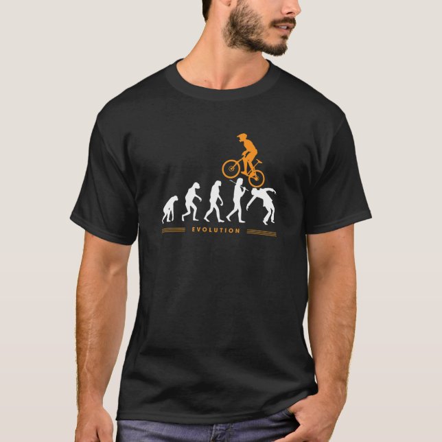 T-shirt Amusante évolution humaine Vélo de montagne BMX MT (Devant)