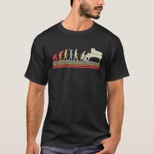 T-shirt Amusante Évolution Pianiste De L'Homme Vintage Rét