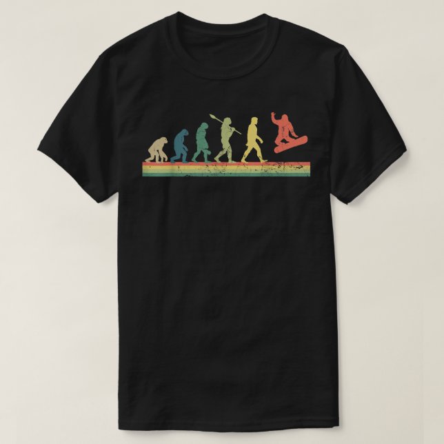T-shirt Amusante Évolution Rétro Du Snowboard Snowboarders (Design devant)