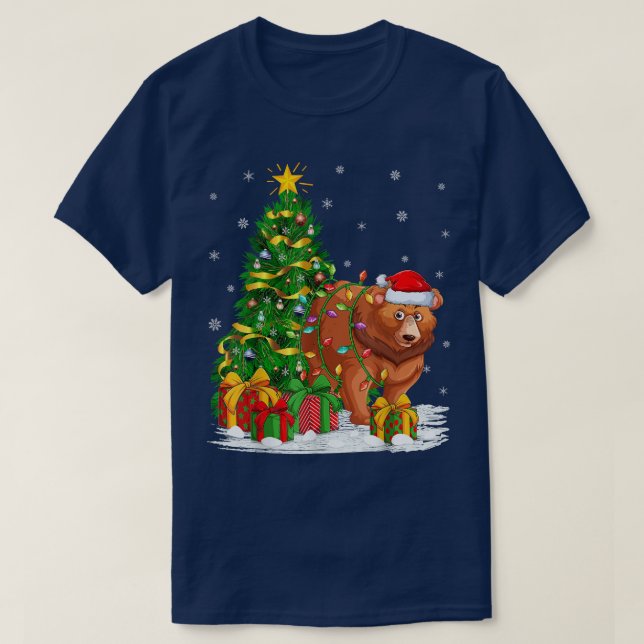 T-shirt Amusante famille d'arbre de Noël Correspondant Pèr (Design devant)