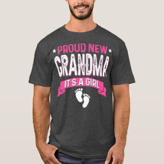 T-shirt Amusante Famille Genre Révèle Fier Nouveau Grand-m