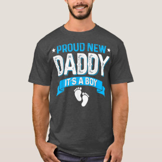 T-shirt Amusante Famille Genre Révèle Fier Nouveau Papa C'